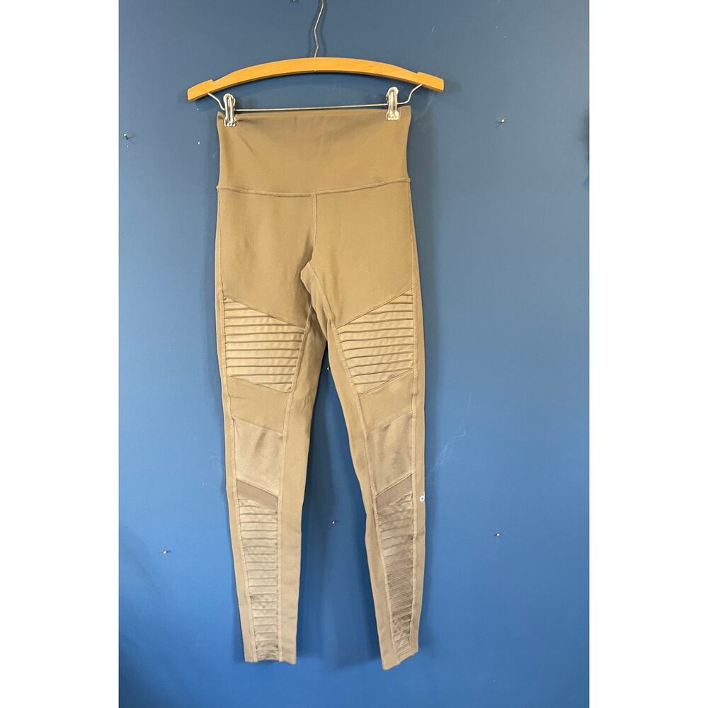 Alo Yoga Moto High-Rise Leggings Size Small Color Olive Green